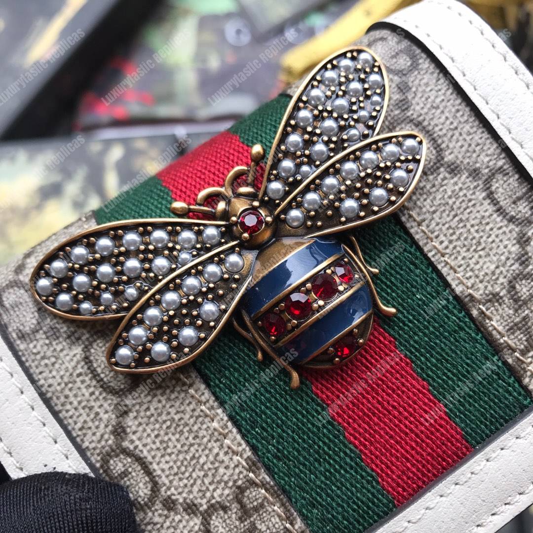 G*u*i queen margaret gg sup*e card case wallet white