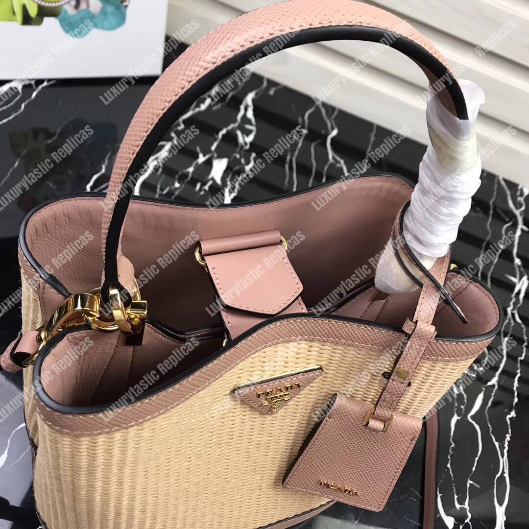 Pra*a panier medium straw bag magnolia
