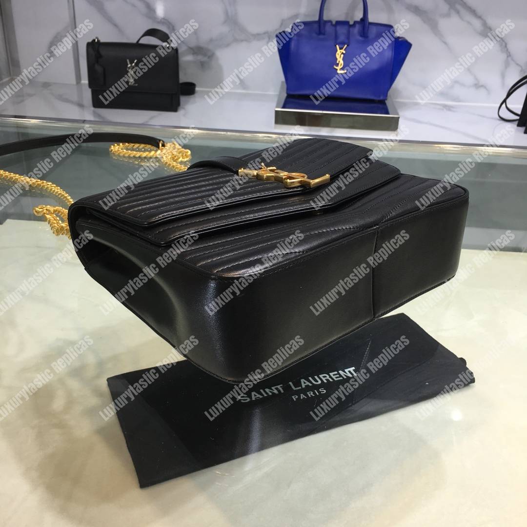 Saint Laurent Sulpice Medium In Matelassé Leather Black