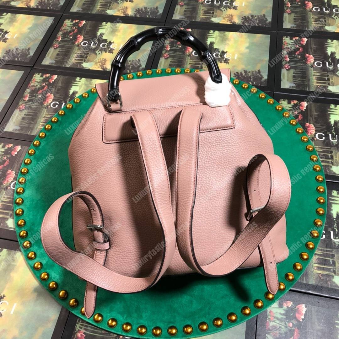 G*u*i leather bamboo tassel backpack magnolia