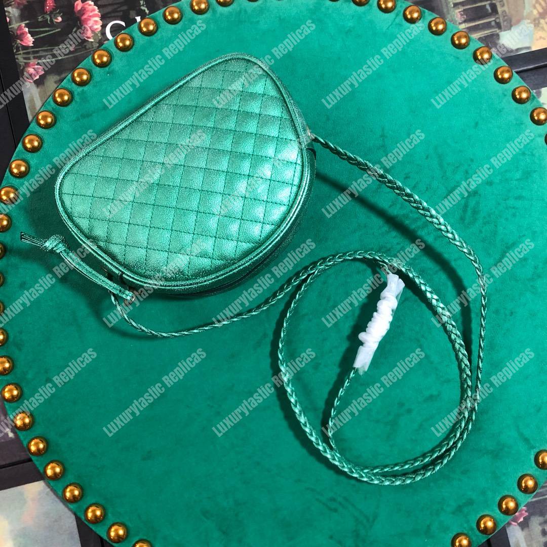 G*u*i laminated leather mini bag green
