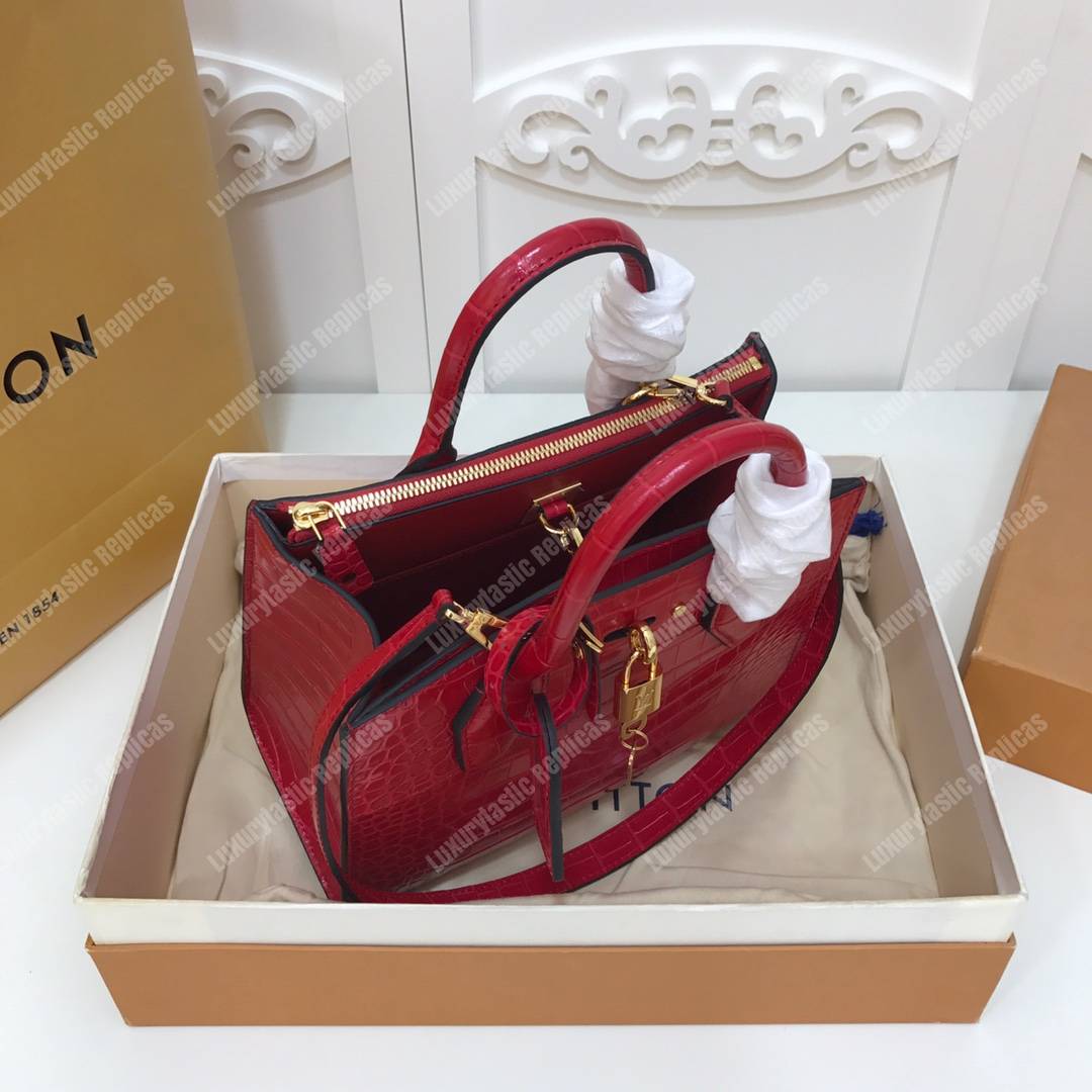 LV City Steamer PM Crocodilien Briliant Cerise
