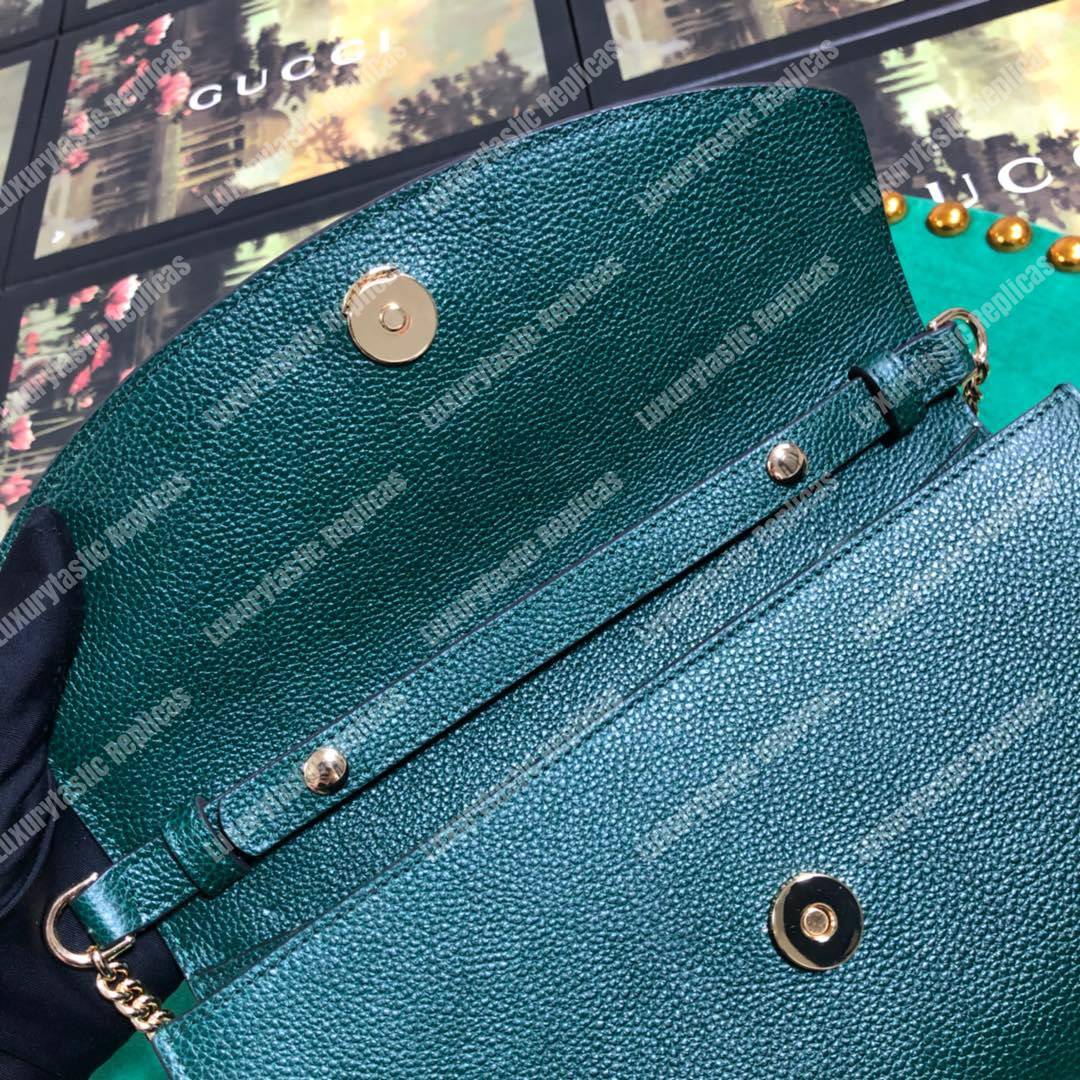 G*u*i zumi dark green smooth leather small shoulder bag