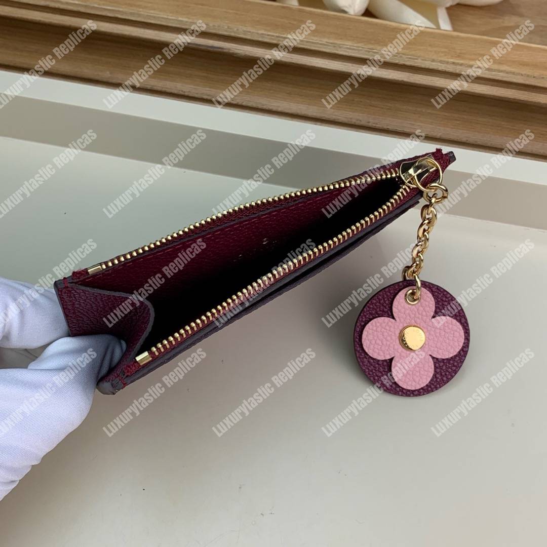 LV Zipped Card Holder Monogram Burgundy