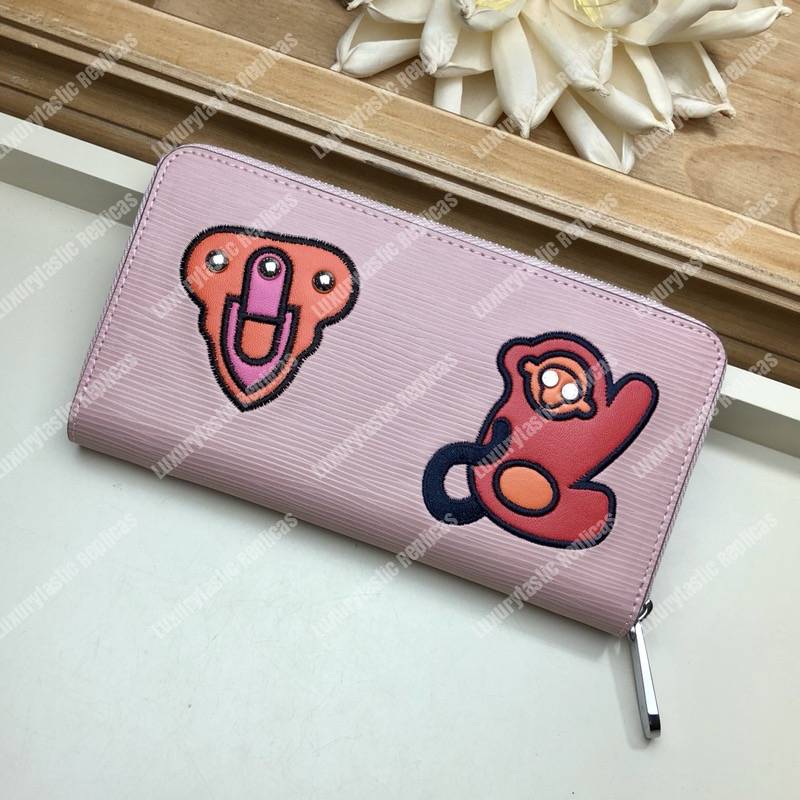 LV Special Edition Zippy Wallet Epi Leather Rose Ballerine