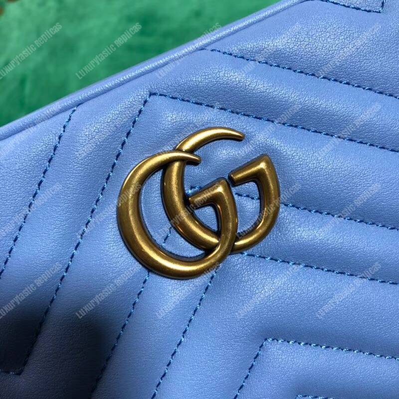 G*u*i gg marmont matelassé mini bag blue