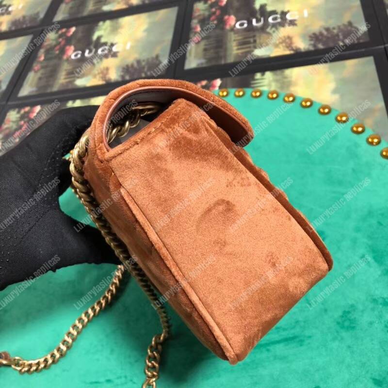 G*u*i gg marmont velvet shoulder bag taupe