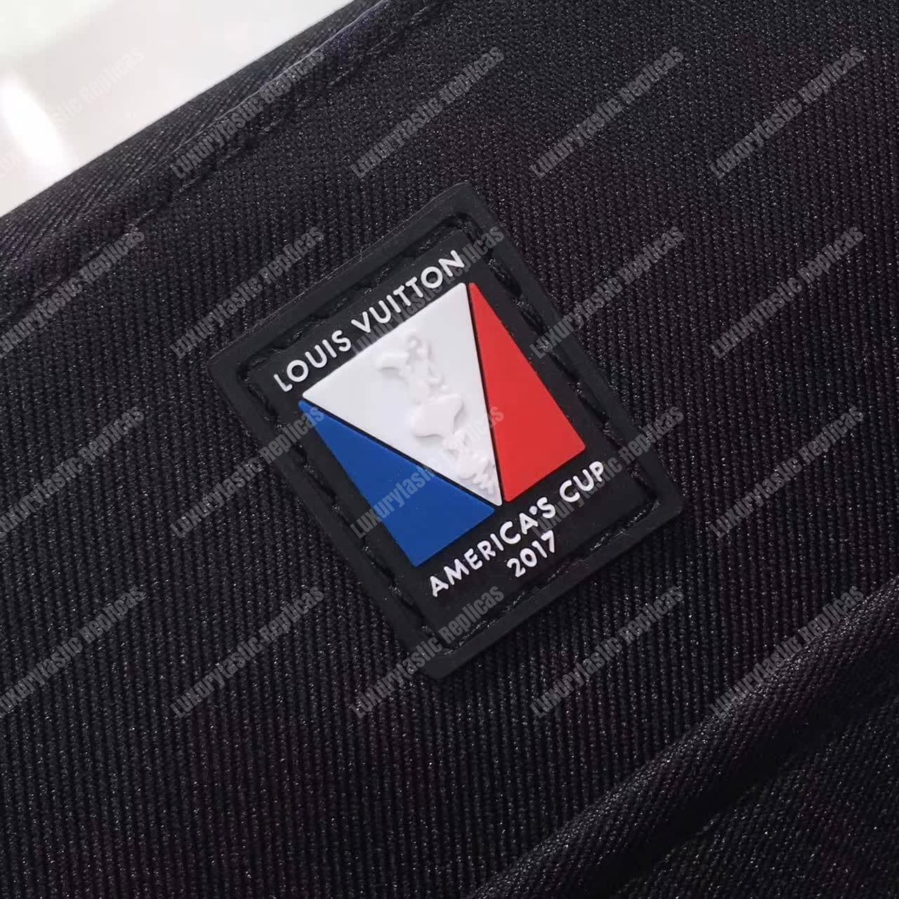LV District PM Messenger Bag Damier Cobalt Canvas Red