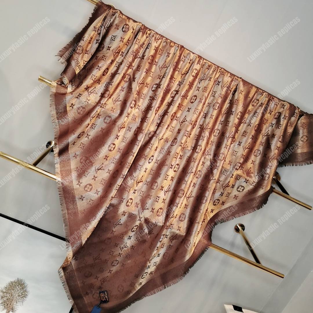 LV Monogram Shine Shawl Brown