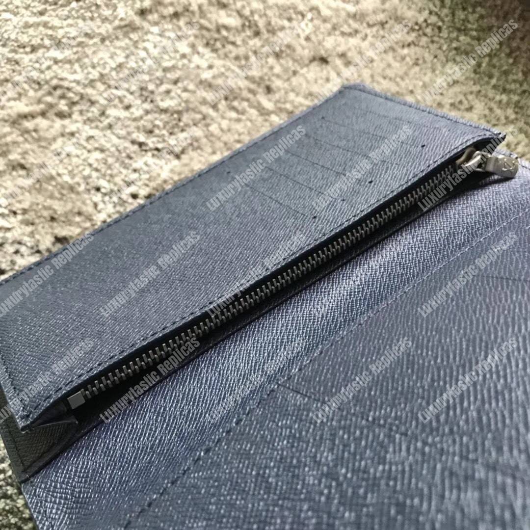 LV Brazza Wallet Epi Leather Navy Blue