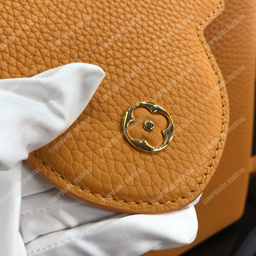 LV Capucines PM Taurillon Leather Ocre