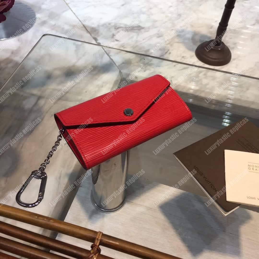 LV Key Pouch Epi Leather Coquelicot