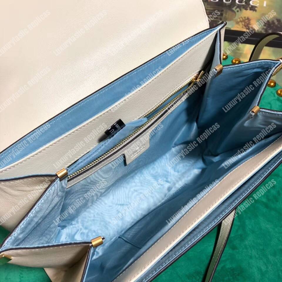 G*u*i medium leather shoulder bag white