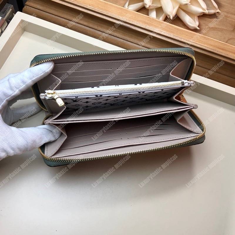 LV Zippy Wallet Monogram Khaki