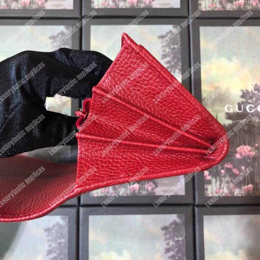 G*u*i garden leather continental wallet red with bat