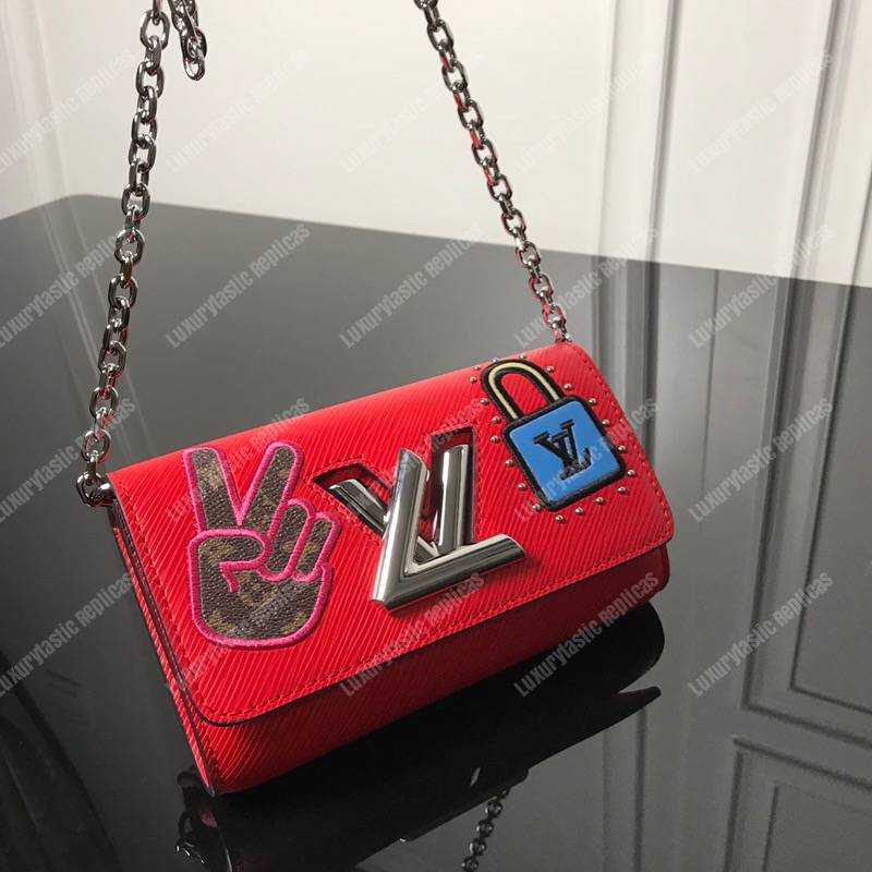 LV Twist Chain Wallet Epi Leather Travel and Trunk-Making Heritage Red