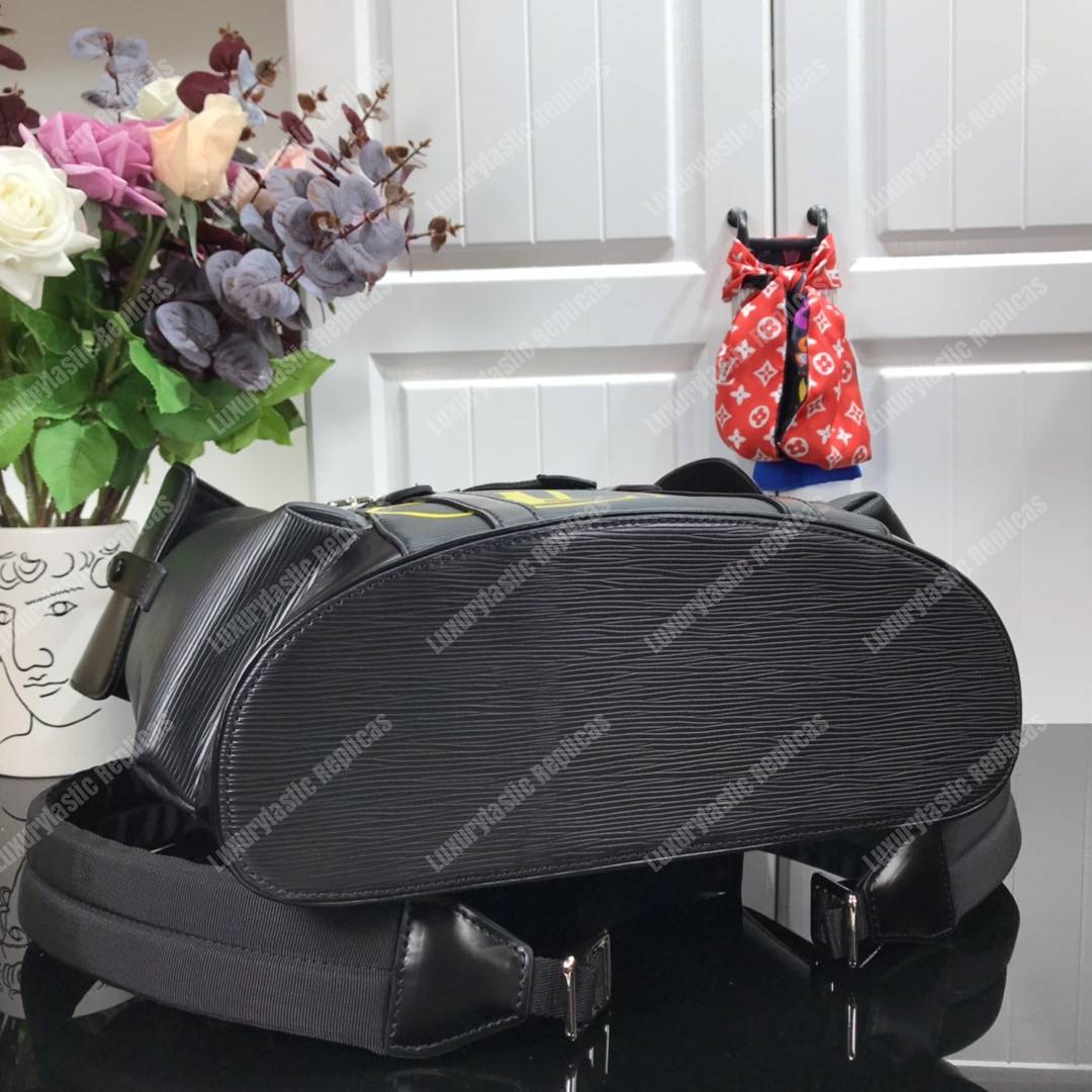 LV Christopher Backpack PM Epi Leather Acid Green Noir