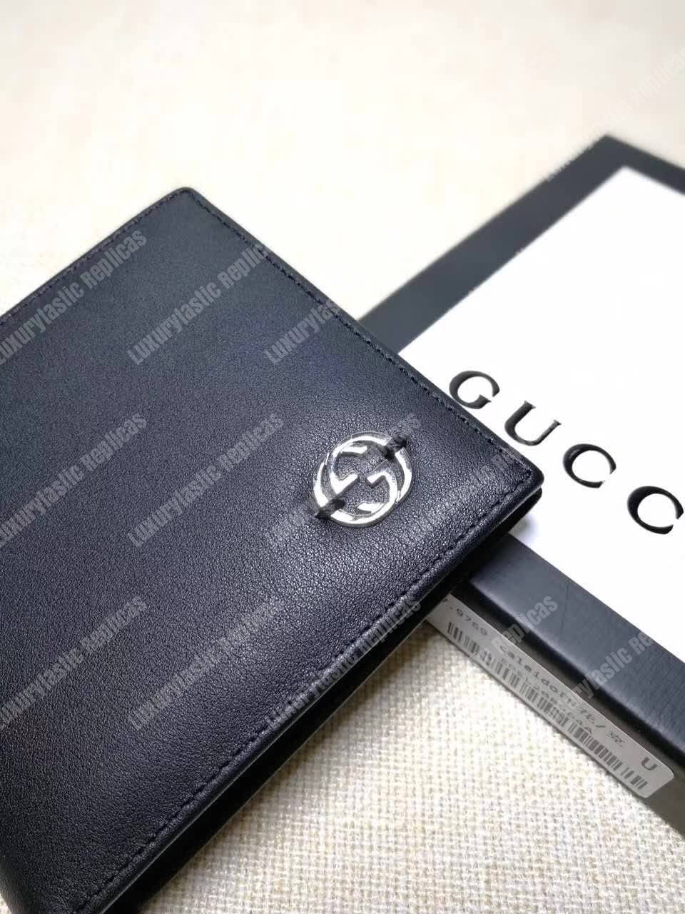 G*u*i leather bi-fold wallet black