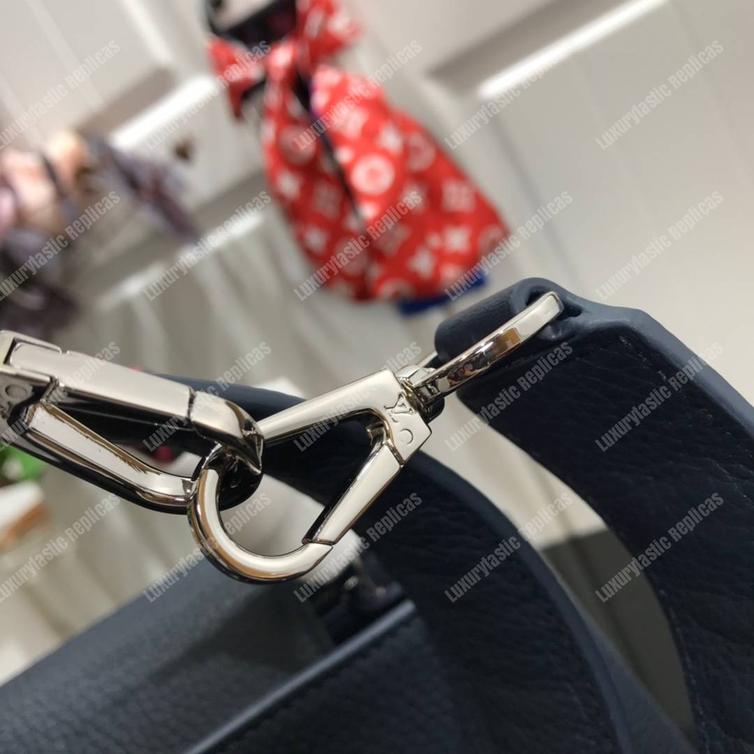 LV Capucine BB Handbag Taurillon Leather Celeste/Pivoine