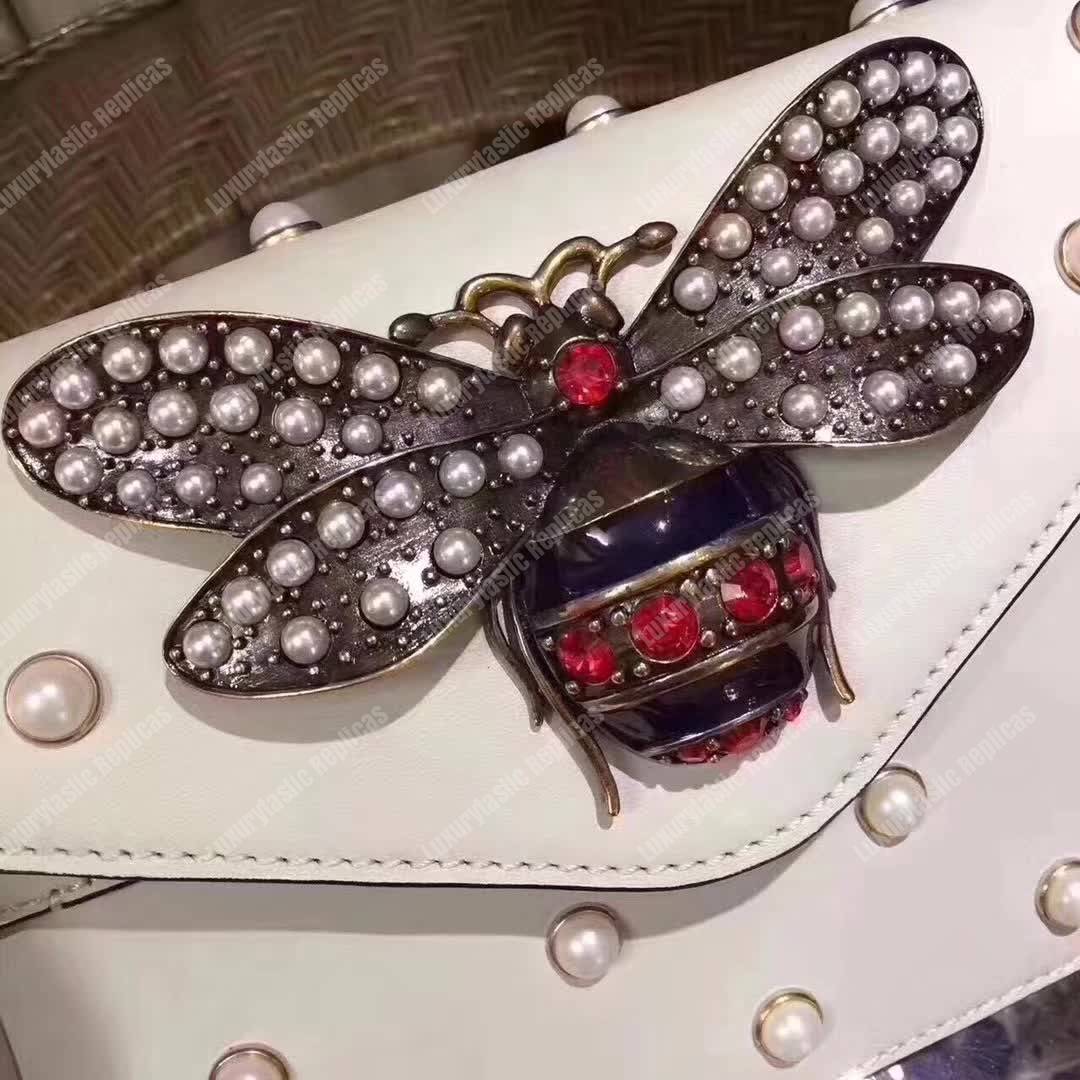 G*u*i broadway leather mini bag white