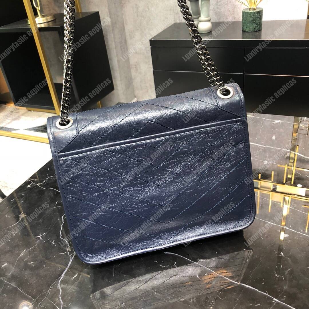 Saint Laurent Niki Medium In Vintage Leather Navy
