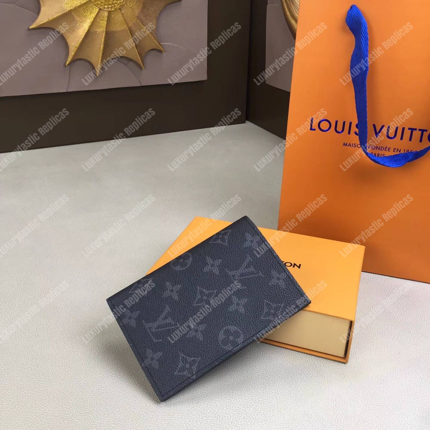 LV Passport Cover Monogram Eclipse