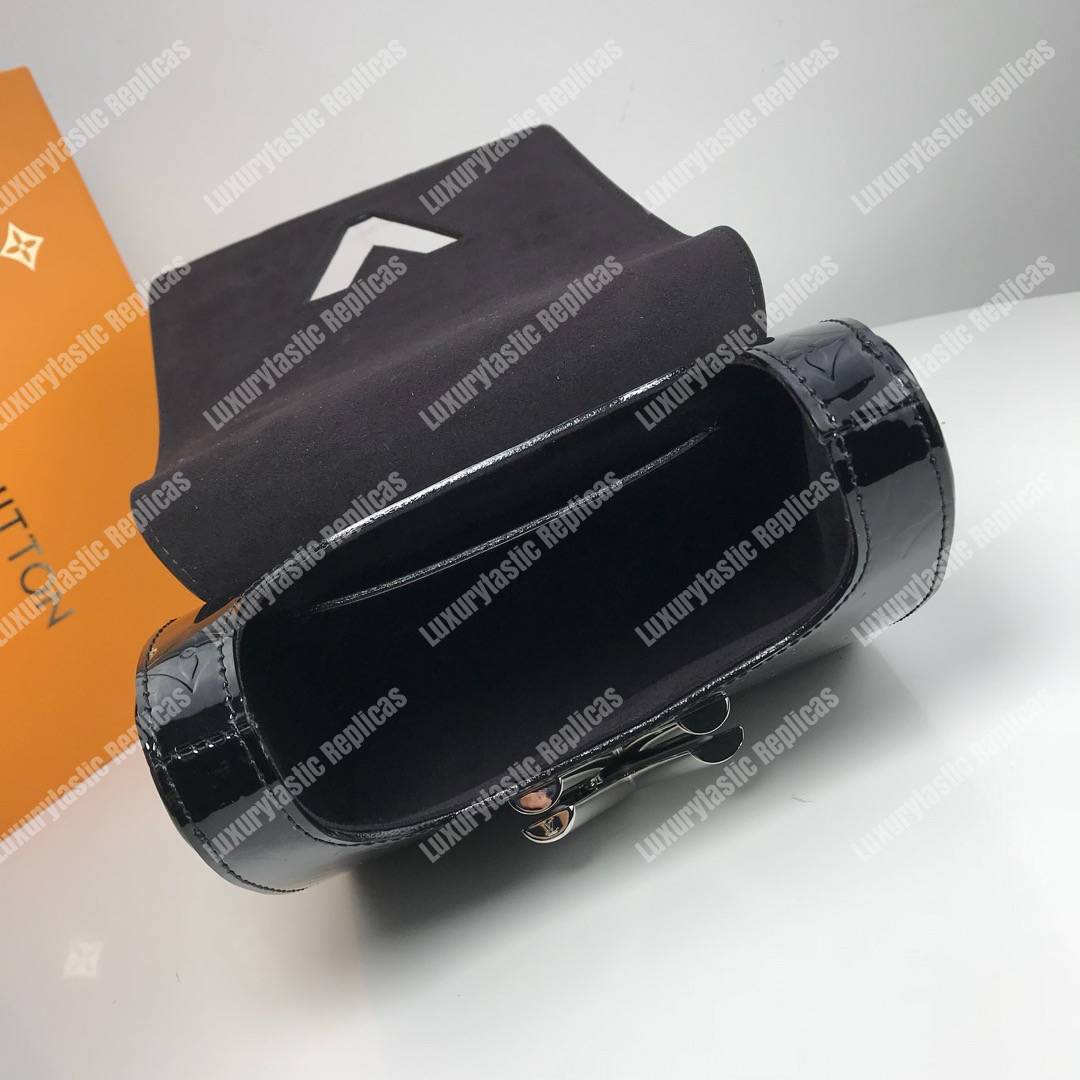 LV Pochette Twist Monogram Vernis Patent Leather Black