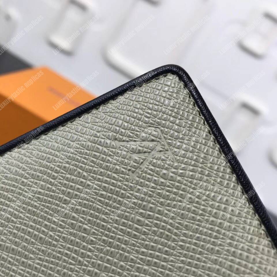 LV Multiple Wallet Taiga Leather Silver