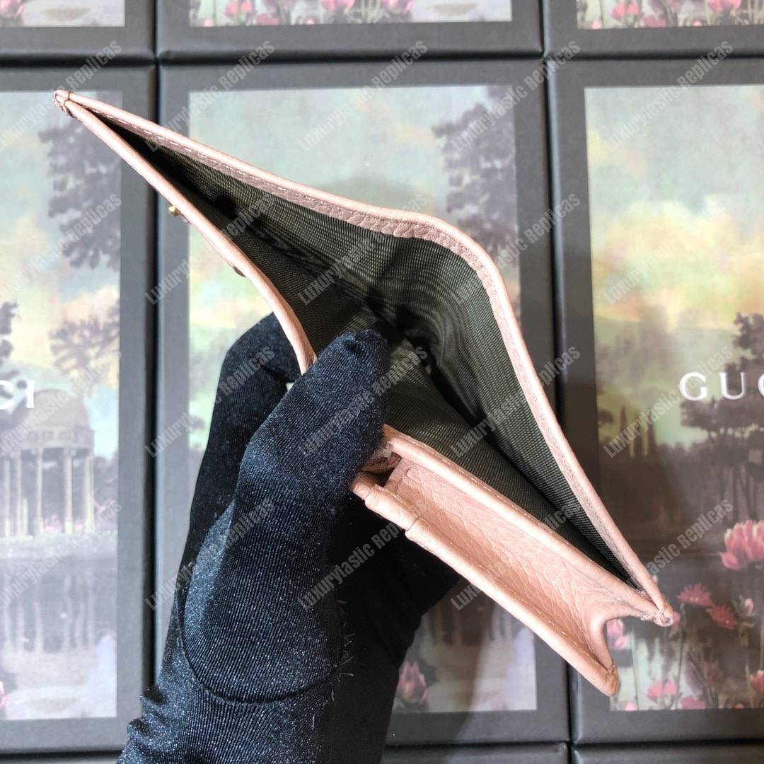 G*u*i leather card case light pink