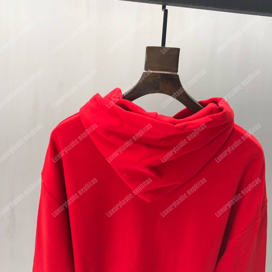 G*u*i print hooded sweatshirt red