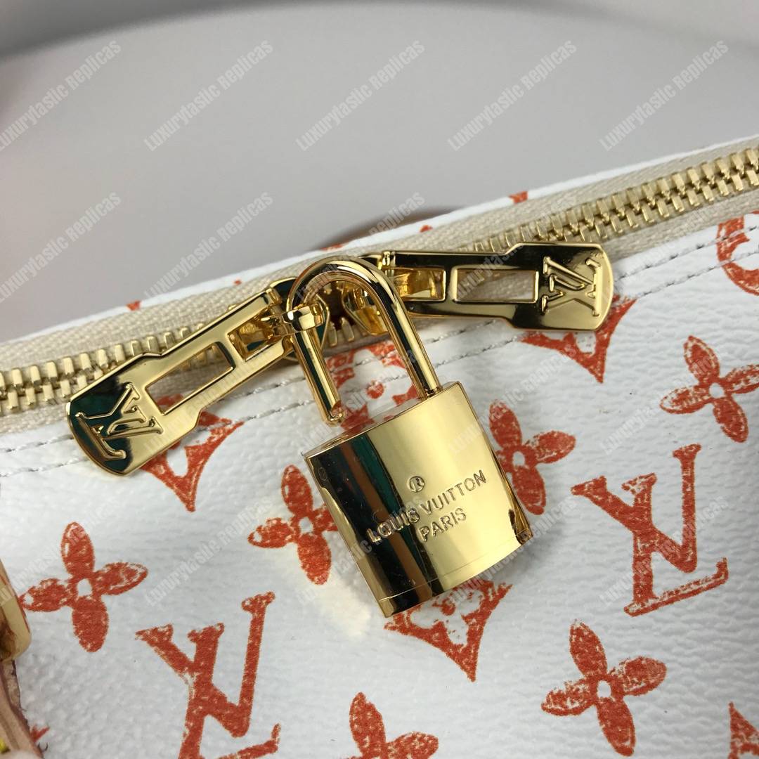 LV Speedy Bandouliere 30 Catogram White/Orange