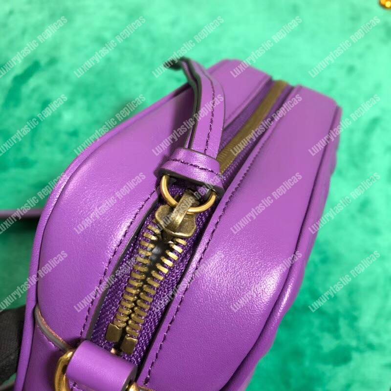 G*u*i gg marmont matelassé mini bag purple