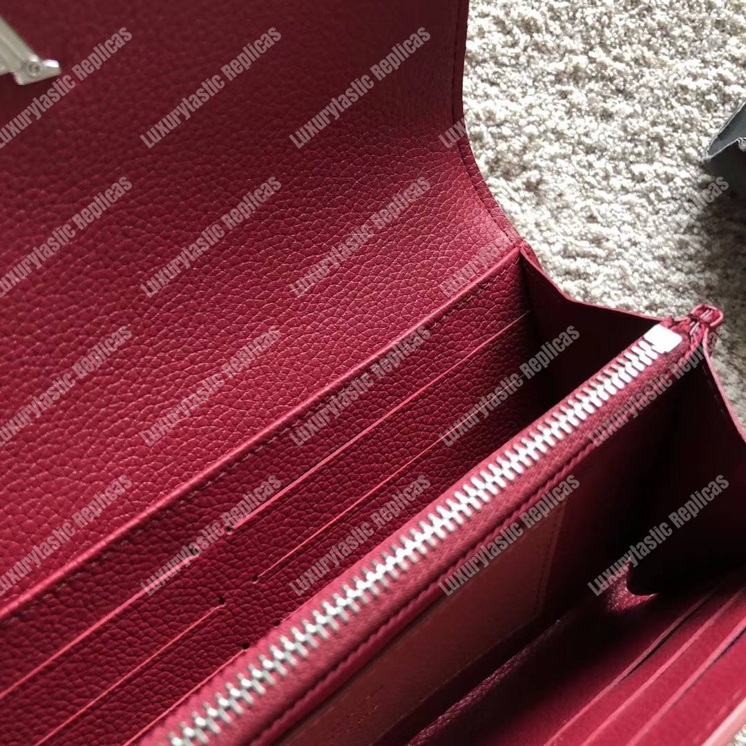 LV MyLockMe Wallet Rose Boudoir Lie de Vin