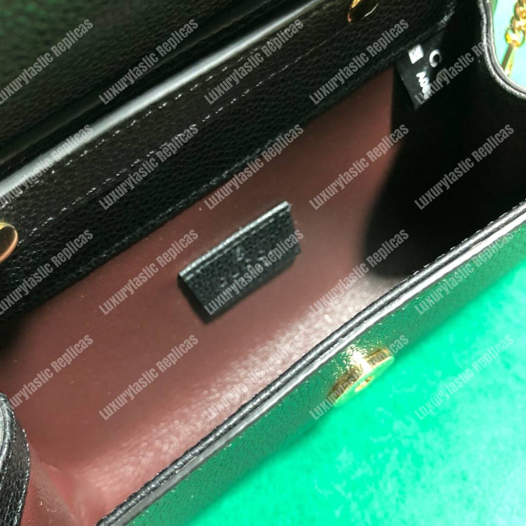 G*u*i zumi black smooth leather mini bag