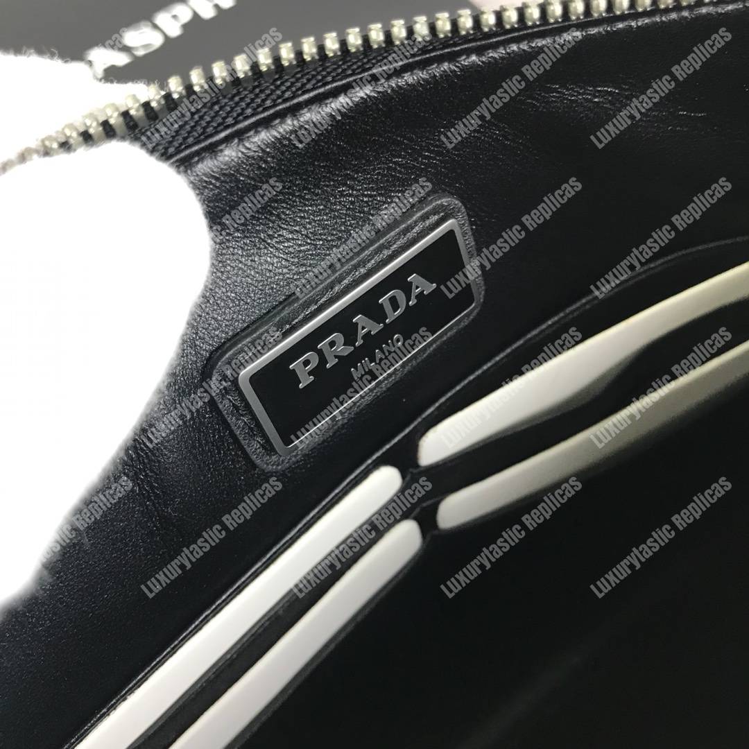 Pra*a saffiano leather pouch black