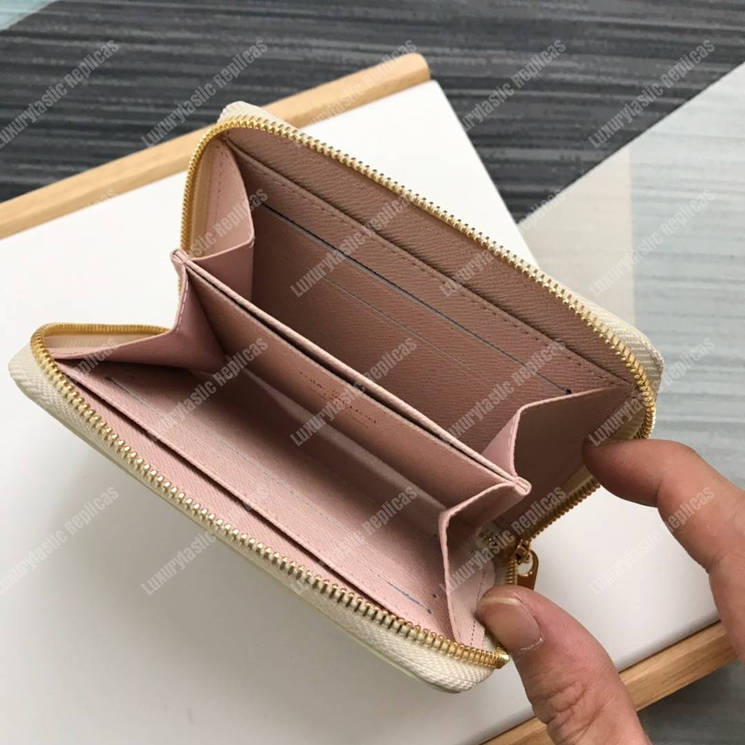 LV Zippy Coin Purse Damier Azur Beige