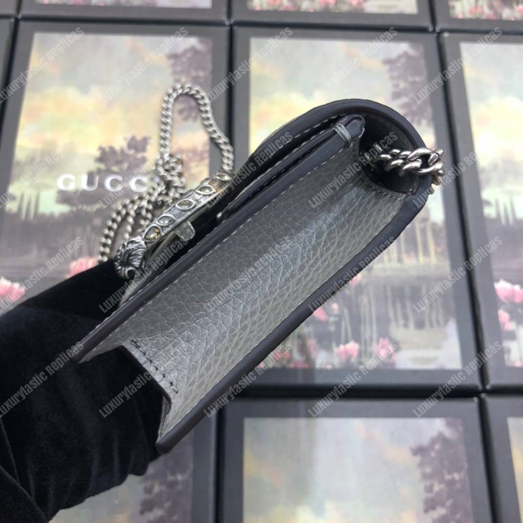 G*u*i dionysus leather super mini bag grey