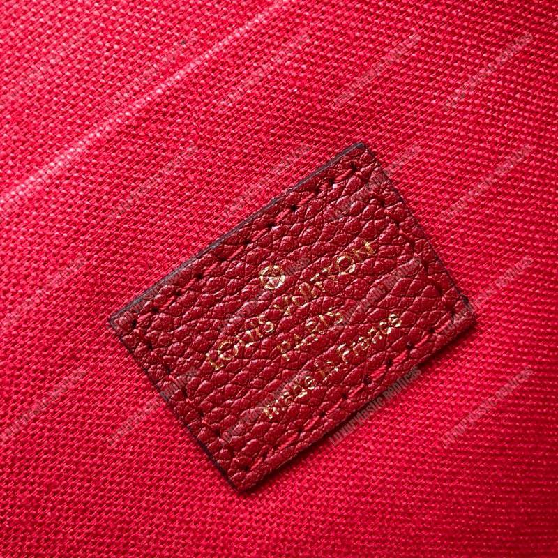 LV Pochette Felicie Monogram Empreinte Leather Cerise
