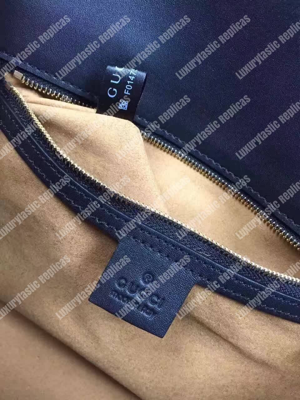 G*u*i padlock leather shoulder bag black