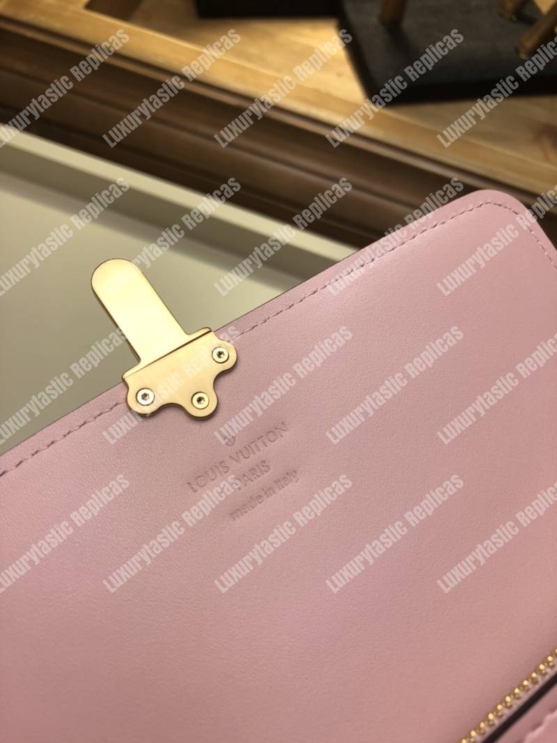 LV Cherrywood Wallet Patent Leather Rose Ballerine