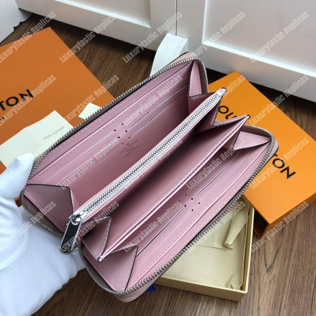 LV Zippy Wallet Mahina Leather Creme