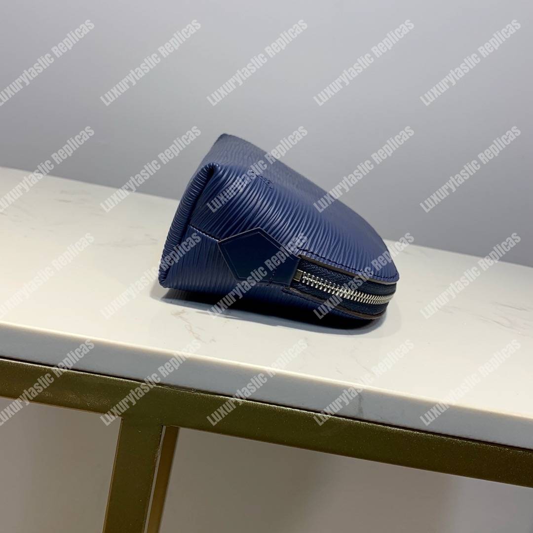 LV Cosmetic Pouch PM Epi Leather Indigo