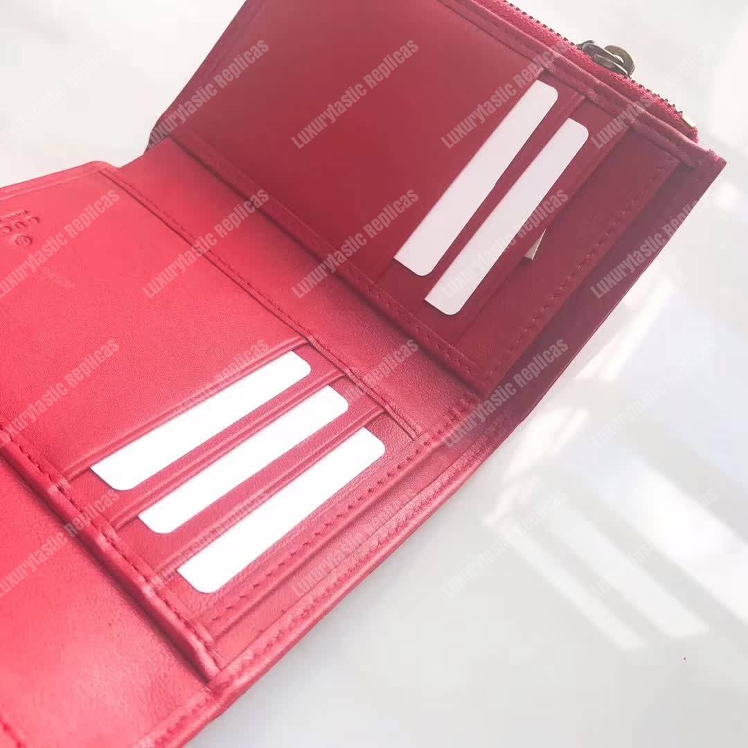 G*u*i gg marmont matelassé wallet hibiscus red