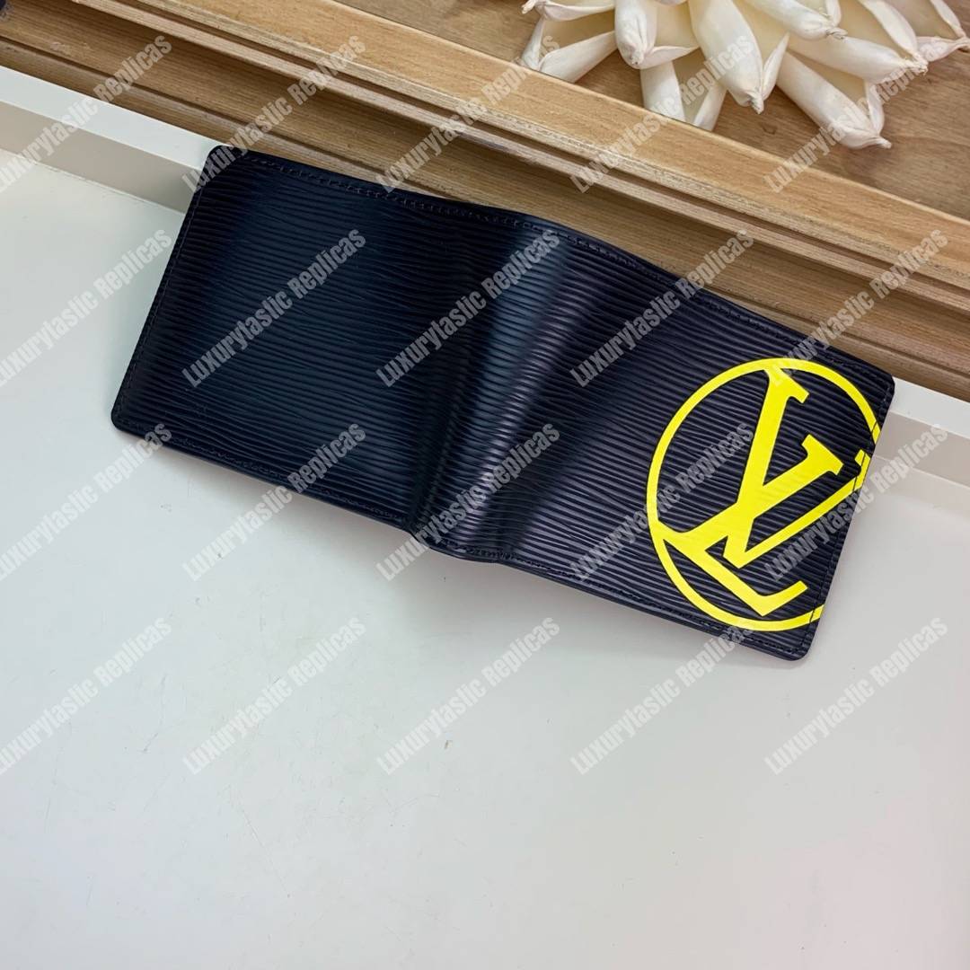 LV Multiple Wallet Epi Leather Yellow LV Initials