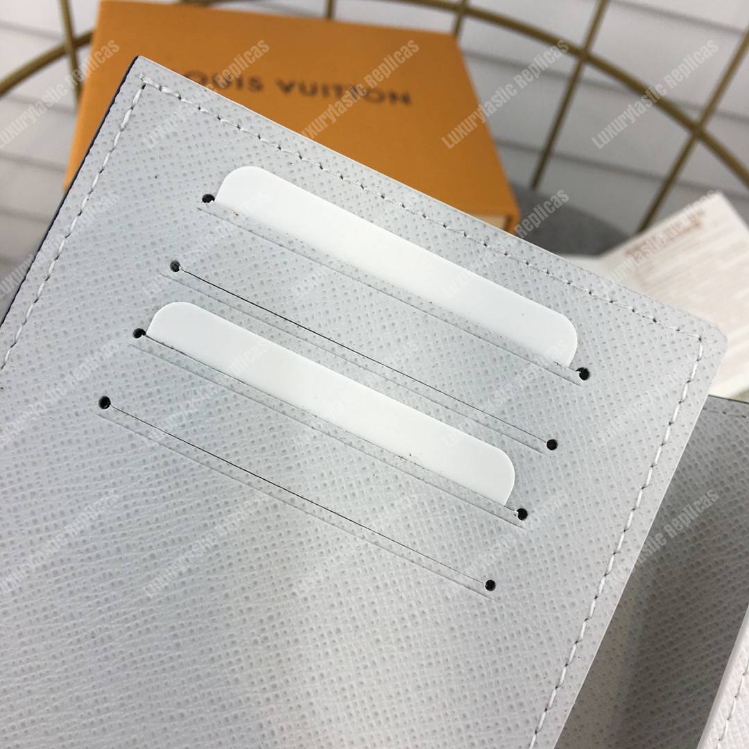 LV Passport Cover Taiga Monogram White
