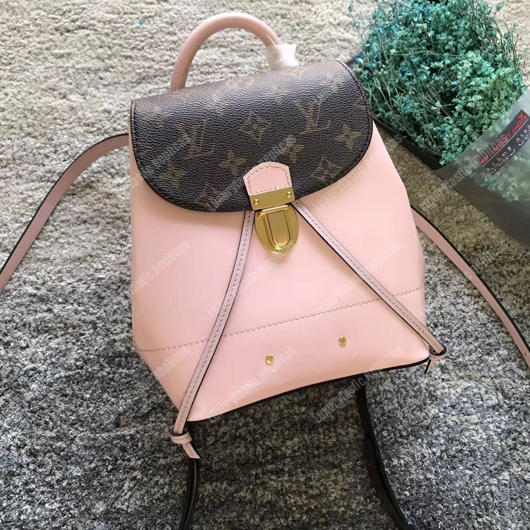 LV Hot Springs Backpack Patent Leather Rose Ballerine