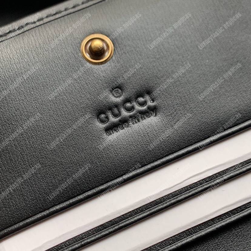 G*u*i leather card case with double g black