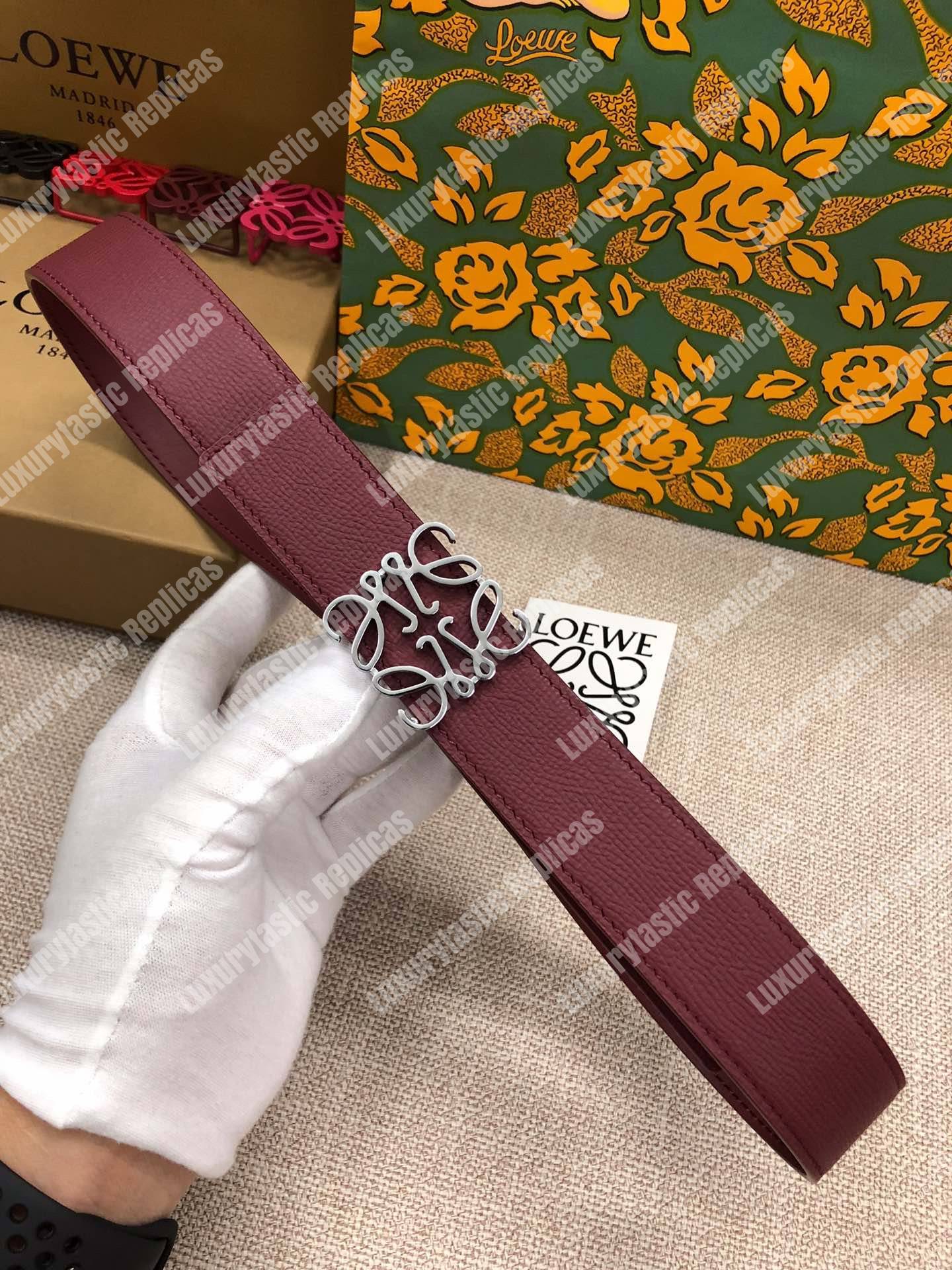 Loewe Anagram Belt 3.2Cm Maroon