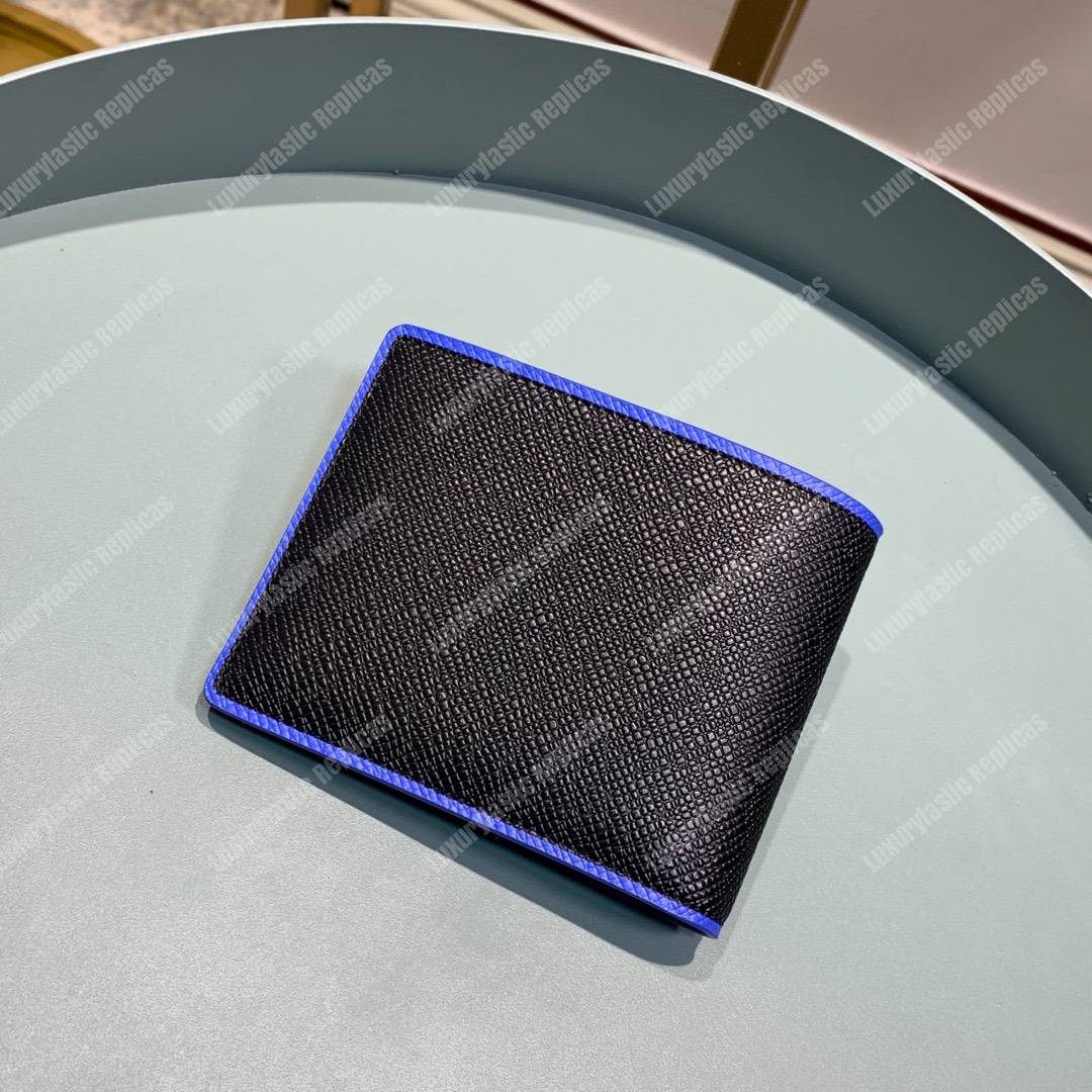 LV Multiple Wallet Taiga Leather Blue Trim