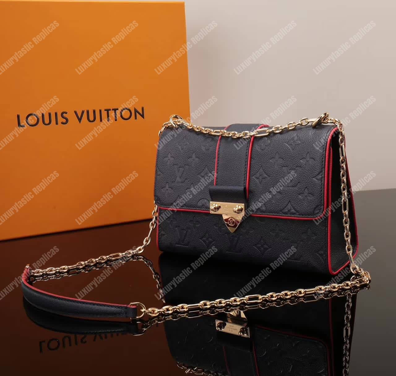 LV Saint Sulpice PM Monogram Empreinte Leather Marine Rouge